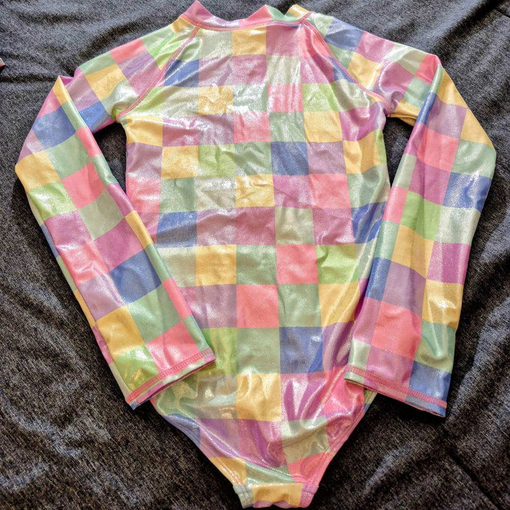 Magic Multicolor Checkered Kids Swim Rashguard - Picture 3 of 4
